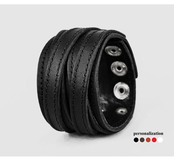 Широкий шкіряний браслет, код 3093ст