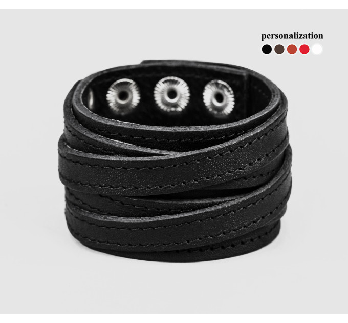 Широкий шкіряний браслет, код 3093ст