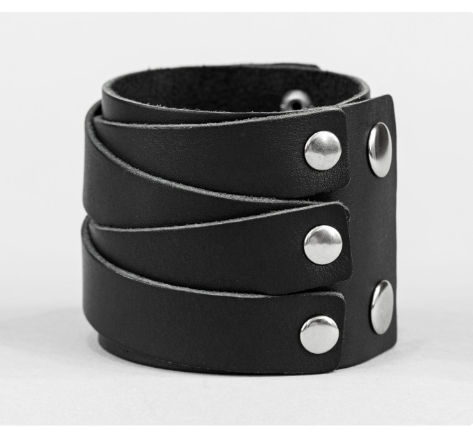 Широкий шкіряний браслет, код 3097