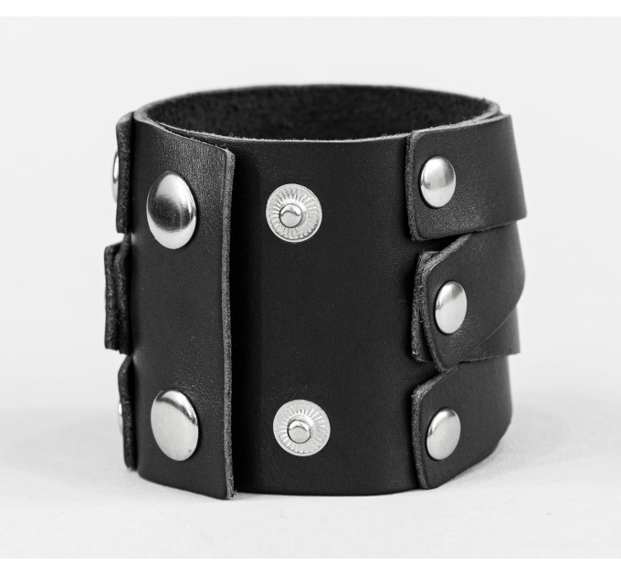 Широкий шкіряний браслет, код 3097