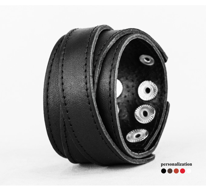 Широкий шкіряний браслет, код 3098ст