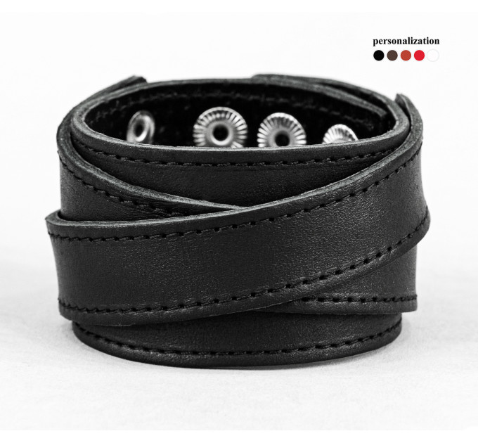 Широкий шкіряний браслет, код 3098ст