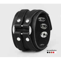 Широкий шкіряний браслет, код 3132