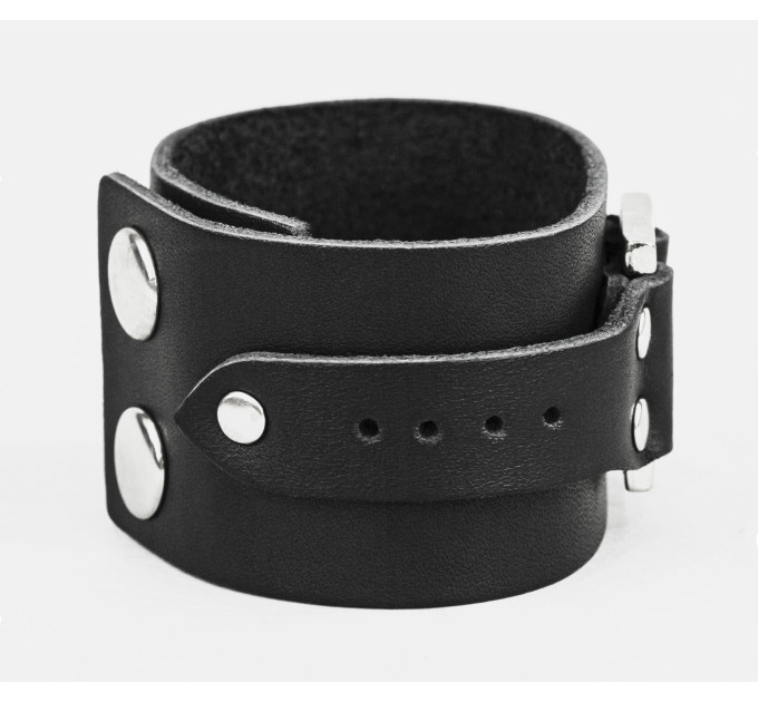 Широкий шкіряний браслет, код 3136