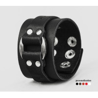 Широкий шкіряний браслет, код 3143