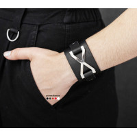 Широкий шкіряний браслет, код 3146