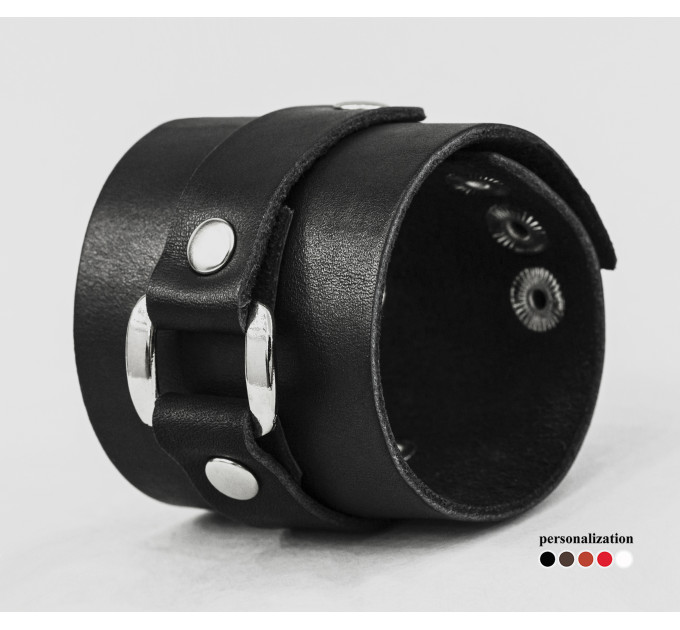 Широкий шкіряний браслет, код 3160