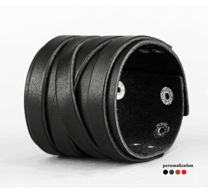 Широкий шкіряний браслет, код 3162