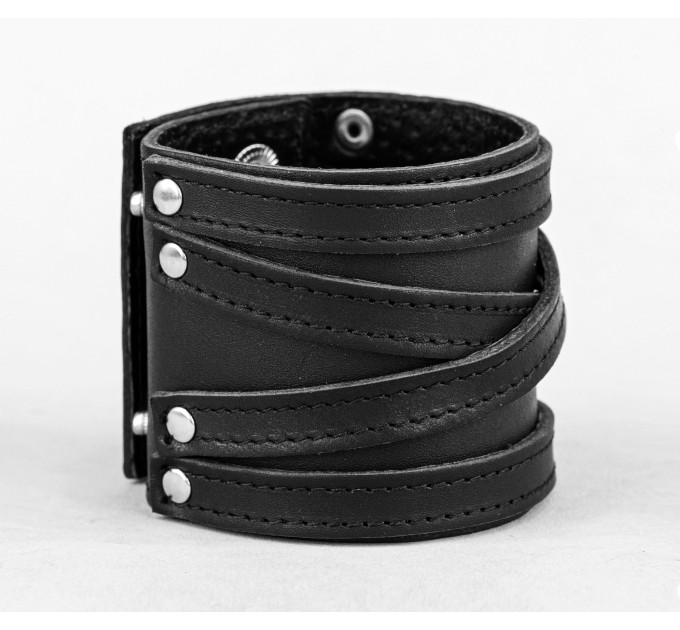 Широкий шкіряний браслет, код 3162ст