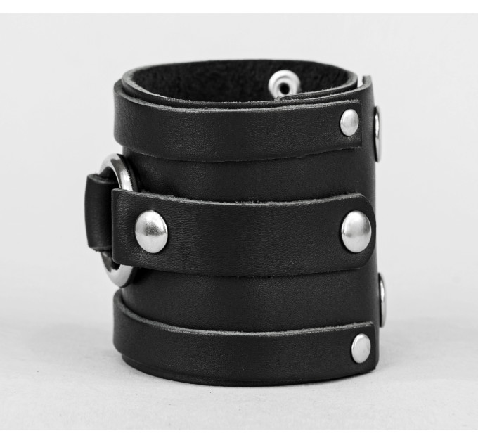 Широкий шкіряний браслет, код 3164