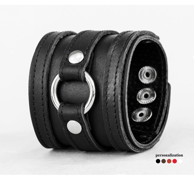 Широкий шкіряний браслет, код 3164ст