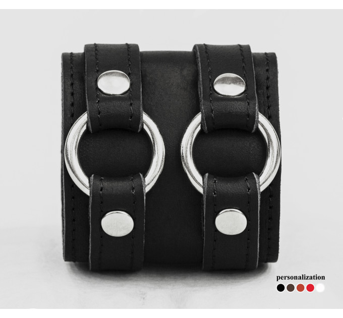 Широкий шкіряний браслет, код 3178ст