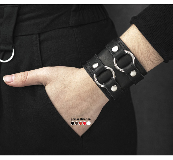 Широкий шкіряний браслет, код 3178ст