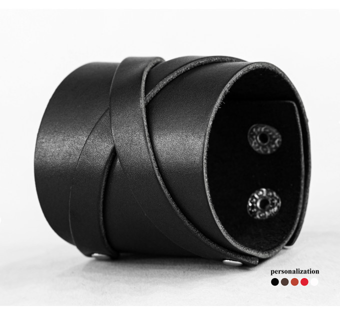 Широкий шкіряний браслет, код 3193