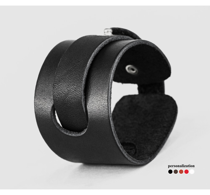 Широкий шкіряний браслет, код 3260