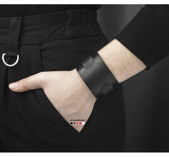 Широкий шкіряний браслет, код 3260