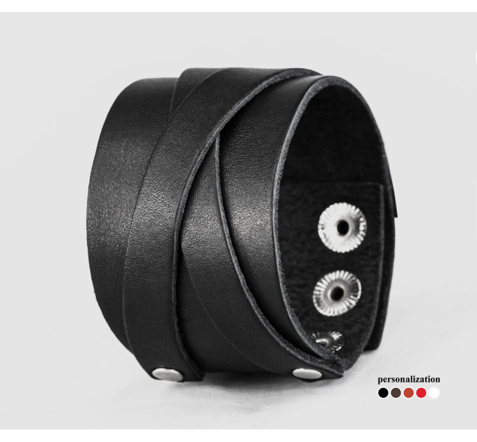 Широкий шкіряний браслет, код 3293