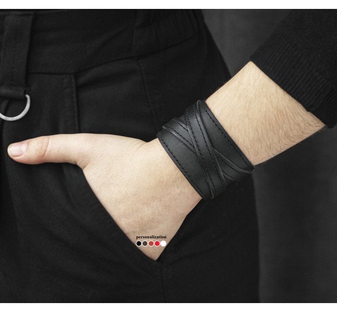 Широкий шкіряний браслет, код 3293ст