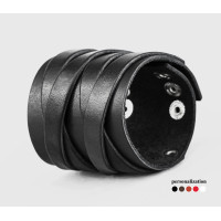 Широкий шкіряний браслет, код 3295