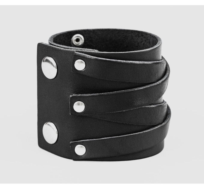 Широкий шкіряний браслет, код 3295