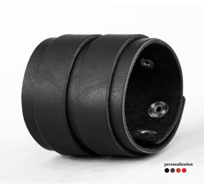 Широкий шкіряний браслет, код 3296