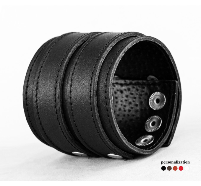 Широкий шкіряний браслет, код 3296ст