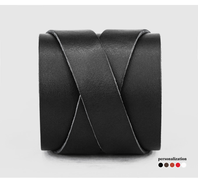 Широкий шкіряний браслет, код 3297