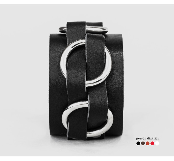 Широкий шкіряний браслет, код 3405