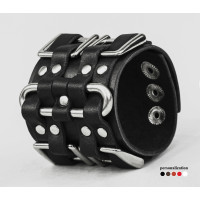 Широкий шкіряний браслет, код 3418