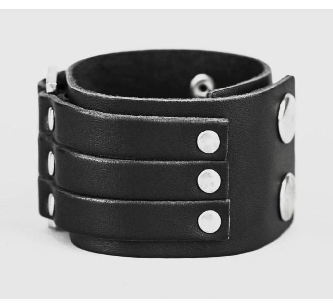 Широкий шкіряний браслет, код 3452