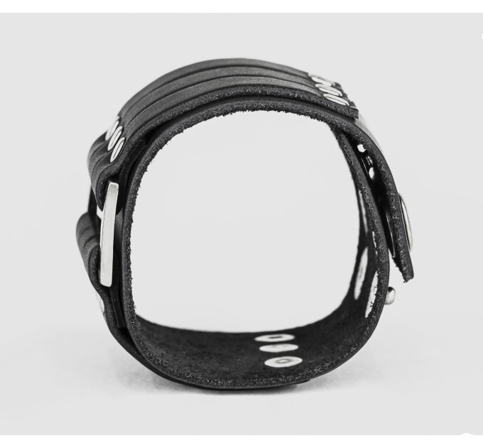 Широкий шкіряний браслет, код 3452