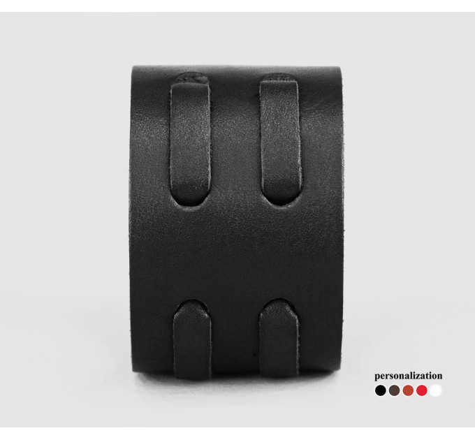 Широкий шкіряний браслет, код 3510