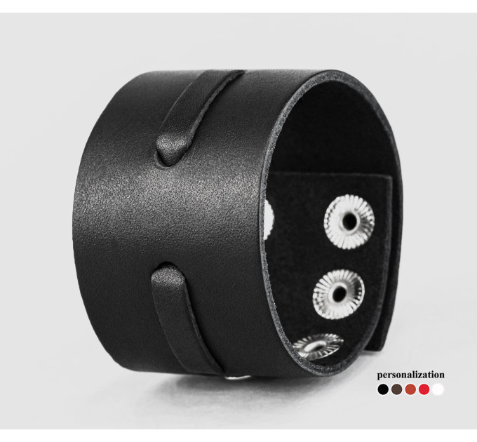 Широкий шкіряний браслет, код 3511