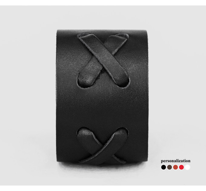 Широкий шкіряний браслет, код 3512