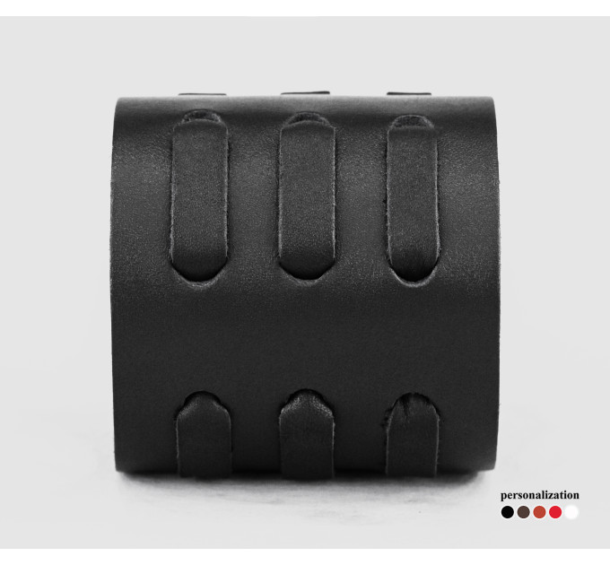 Широкий шкіряний браслет, код 3525