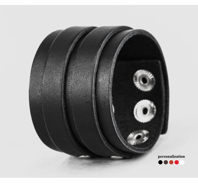 Широкий шкіряний браслет, код 3534