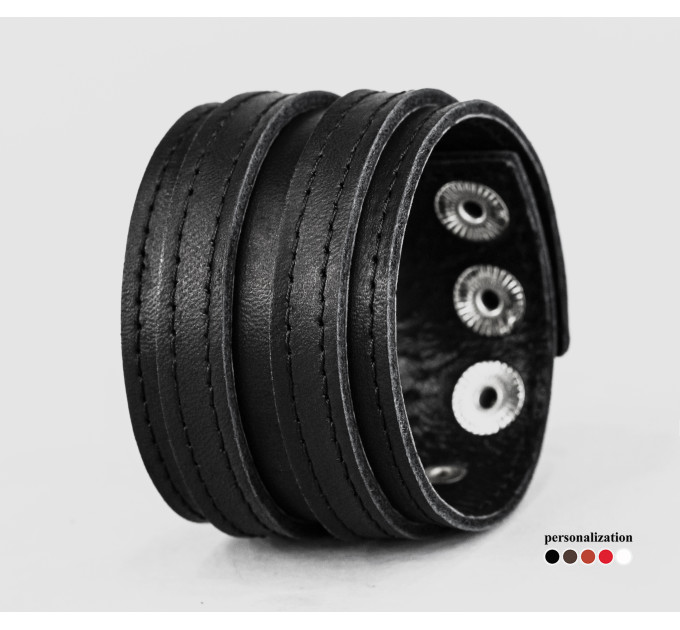 Широкий шкіряний браслет, код 3534ст