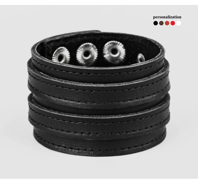 Широкий шкіряний браслет, код 3534ст