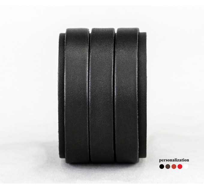 Широкий шкіряний браслет, код 3535