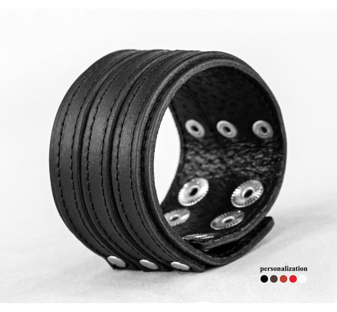 Широкий шкіряний браслет, код 3535ст