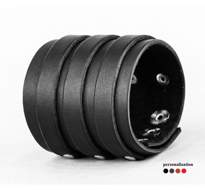 Широкий шкіряний браслет, код 3536