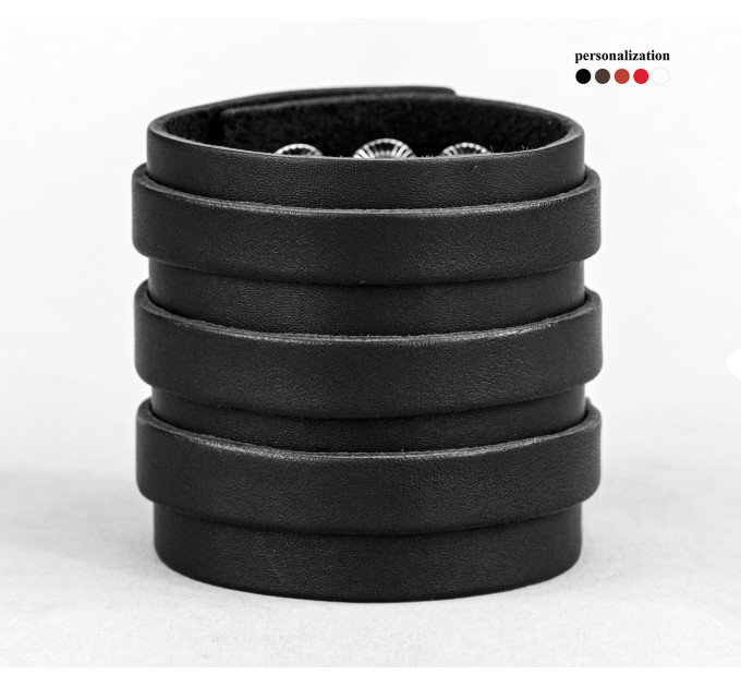 Широкий шкіряний браслет, код 3536