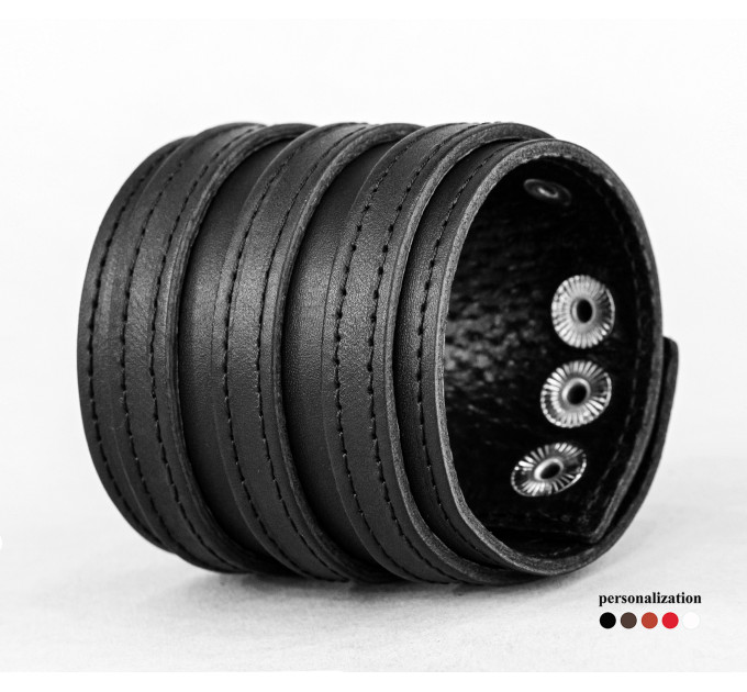 Широкий шкіряний браслет, код 3536ст