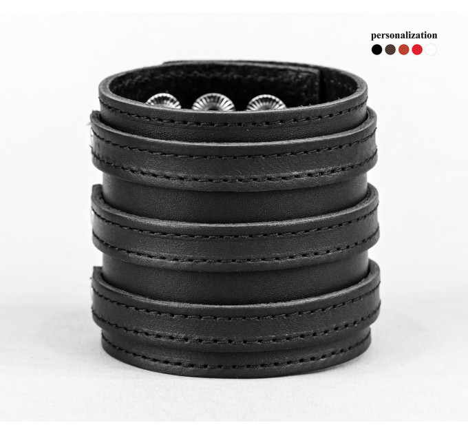 Широкий шкіряний браслет, код 3536ст