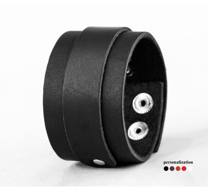 Широкий шкіряний браслет, код 3544