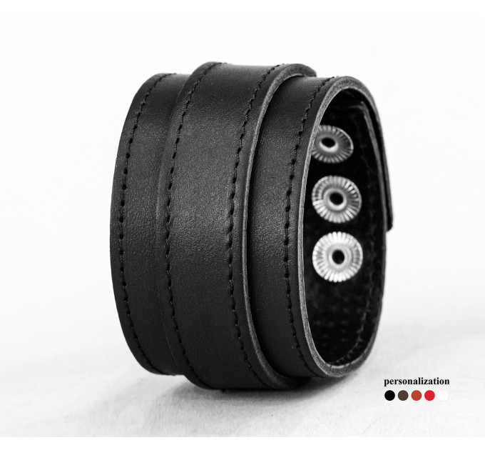 Широкий шкіряний браслет, код 3544ст