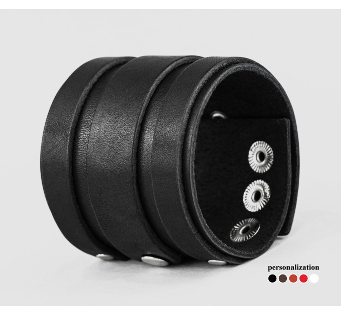 Широкий шкіряний браслет, код 3574