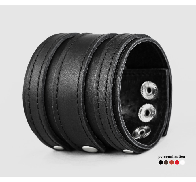 Широкий шкіряний браслет, код 3574ст