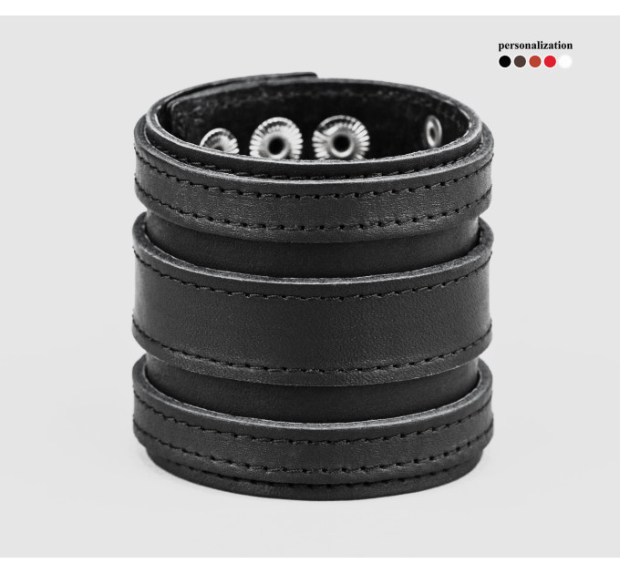 Широкий шкіряний браслет, код 3574ст