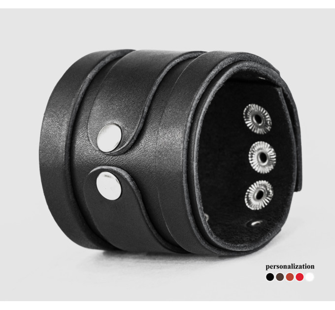 Широкий шкіряний браслет, код 3575